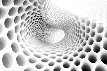 Fototapete - Abstract White Tunnel with Honeycomb Pattern