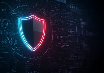 Poster - Futuristic Shield Icon Representing Cyber Security