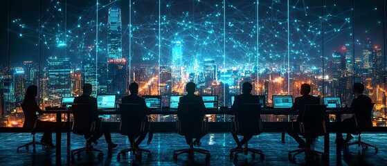 Aufkleber - Technology networking transforming business communication