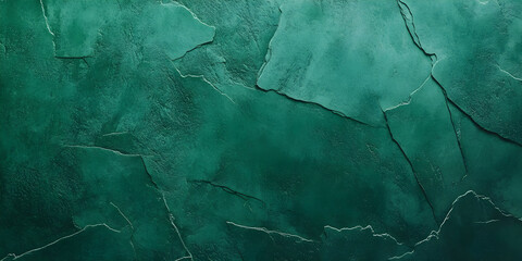 Poster - Background of uneven and cracked green cement surface.