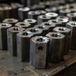 © wittoom741 - Machined Hexagonal Steel Blanks Industrial Precision Components Batch Production Material Manufacturing