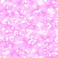  Pink Leaf and Snow Seamless Pattern Design