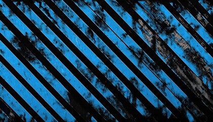 Aufkleber - abstract geometric pattern of black and blue diagonal stripes with paint texture on wood surface, modern graphic design