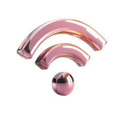 Aufkleber - Pink wi-fi symbol with abstract background design for technology and connectivity concepts isolated on transparent background.