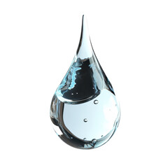 Poster - close-up of a single water drop on a black background creating a minimalist artistic effect isolated