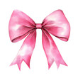 © Chanwit - Pink bow positioned on a black background with a focus on texture and contrast isolated on transparent background.