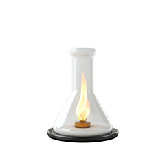 Poster - close up of a white glass flower vase with reflections and details on a wooden surface isolated on t