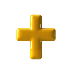 Poster - Yellow cross symbol on a solid black background for use in design or traffic signage isolated on transparent background.