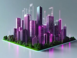 Poster - Smart city concept with futuristic technology, internet, big data, and 5G connection, illustrating the digital data network and connectivity shaping the future of urban life ,

