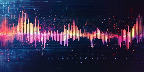 Poster - Audio waveform abstract technology background ,

