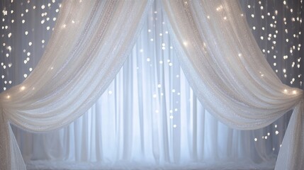 Poster - Create a clean minimalist white and silver glitter background for events studio digital art modern environment aesthetic concept