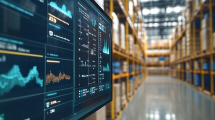 Poster - analyzing supply chain efficiency dashboard overview business digital workspace closeup data visuali