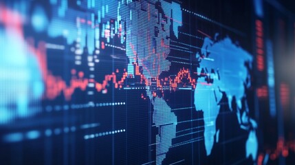 Poster - analyzing financial data on a digital screen office data visualization corporate environment closeup