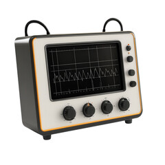 Poster - osm machine with white and orange control panel for industrial or laboratory use isolated on transpa