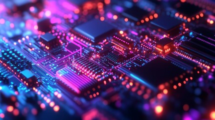 Poster - Illuminating semiconductor nano components laboratory close-up image high-tech environment macro view advanced technology