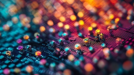 Poster - Exploring semiconductor nanoparticles laboratory scientific closeup controlled environment microscopic view technology