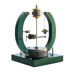 Poster - green and black metal device with metal base and unique design for various applications isolated on 
