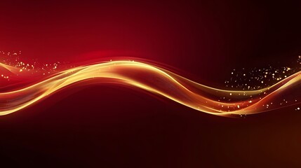 Poster - Dynamic glowing waves, vibrant red and orange flow with soft curves, ideal for backgrounds and vibrant design projects.