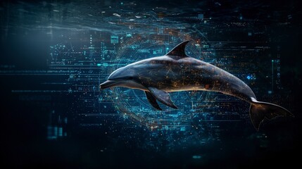 Poster - Dolphin espionage expert infiltrates global ocean tech a unique digital art perspective on future environments