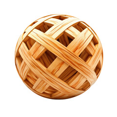 Poster - Wooden ball with lattice pattern and unique design for decorative or artistic use isolated on transparent background..