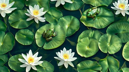 Canvas Print - water lilies in the pond