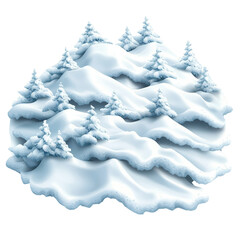 Poster - A pile of snow on a black background creating a contrasting winter scene with texture and detail isolated on transparent background..