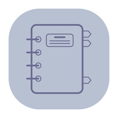 Poster - Icon of lined notebook, commonly used in offices. Organized note-taking or planning tool often utilized during meetings