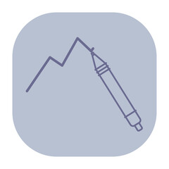 Poster - Line graph with pen. Concept of trends in business performance and importance of documentation in office setting