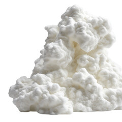 Poster - White foam pile on a black background creating a striking visual contrast and texture in the composition isolated on transparent background..