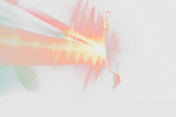 Poster - Silhouette of a person with bright light beams.