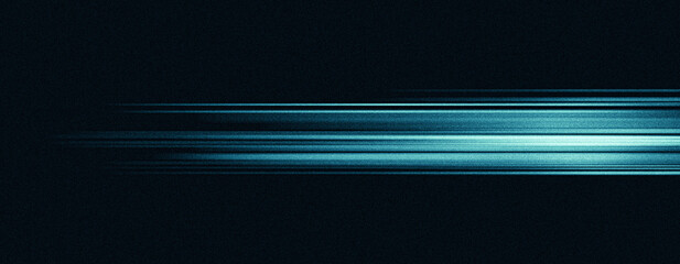Wall Mural - dynamic abstract background, glowing blue speed lines, grainy dark backdrop, vibrant cyan gradient l