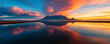 © Premium - stunning view of Table Mountain in Cape Town, showcasing dramatic sky with vibrant colors reflecting on calm water. scene evokes sense of tranquility and awe