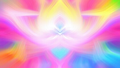 Poster - pastel colorful lotus flower abstract design with smooth flowing lines for wellness, meditation, spiritual artwork