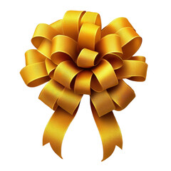 Poster - Yellow bow on black background perfect for celebratory or decorative purposes isolated on transparent background..