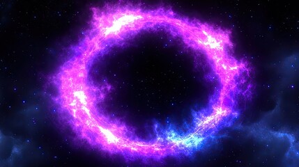 Wall Mural - cosmic fire ring, nebula background, energy swirl, abstract art, design element