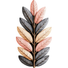 Poster - Metal sculpture featuring intricate leaf design displayed in an outdoor setting under natural light isolated on transparent background..