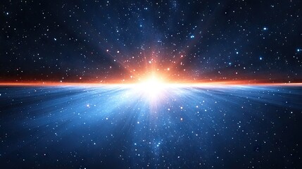 Wall Mural - cosmic sunrise, starburst, space, nebula, distant planet. use science fiction, astronomy