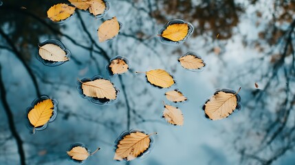 Wall Mural - autumn leaves in the forest