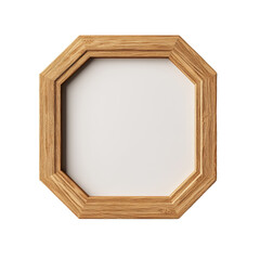 Poster - Wooden photo frame on white background displaying an empty space for a picture or artwork isolated on transparent background..
