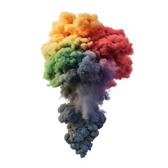 Poster - Dense gray smoke cloud swirling on a black background creating a dramatic and mysterious atmosphere isolated on transparent background..