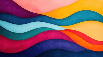 Poster - A vibrant abstract artwork featuring flowing waves of various colors, creating a dynamic and visually appealing composition.