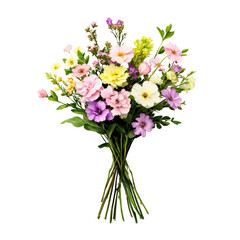 Poster - Bouquet of colorful flowers arranged on a black background for decorative or artistic purposes isolated on transparent background..