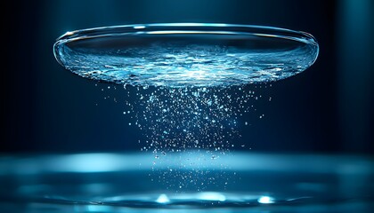 Poster - Water Droplet with Bubbles Suspended Above Liquid Surface