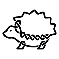 Poster - Stylized Hedgehog Emblem: A minimalist, abstract illustration of a hedgehog, intricately designed with interwoven lines creating a unique and stylized representation, evokes simplicity and charm.