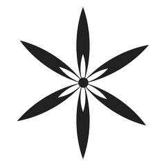 Poster - Geometric Floral Design: A stylized floral pattern in a minimalist design, the petals radiating outward from a central point, embodying both elegance and simplicity.