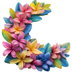 Poster - Colorful flower arranged in the shape of the letter c on a textured background isolated on transparent background..
