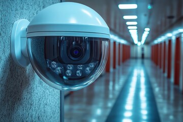 Poster - Surveillance system monitors school hallway for student safety and activity tracking