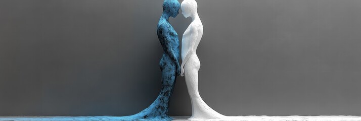 Poster - Figures representing unity and connection in an artistic display