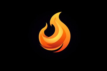 Poster - fire logo vector illustration in vibrant colors against a black background