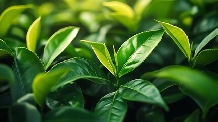 Sticker - green leaves in the garden